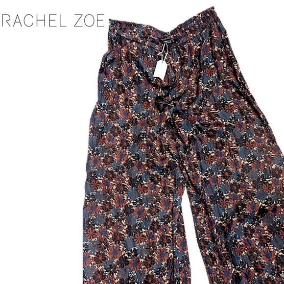 NWT Rachel Zoe Oversized Silky Fall Floral Lounge Pant - Picture 1 of 8